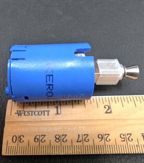 Cartridge side profile next to a ruler